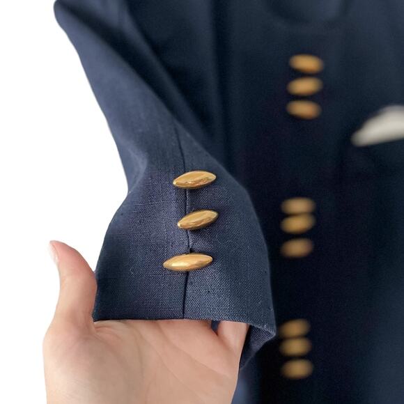 Vintage Mid Century Brass Button Sheath Secretary Dress / Duster size S small - Picture 4 of 9